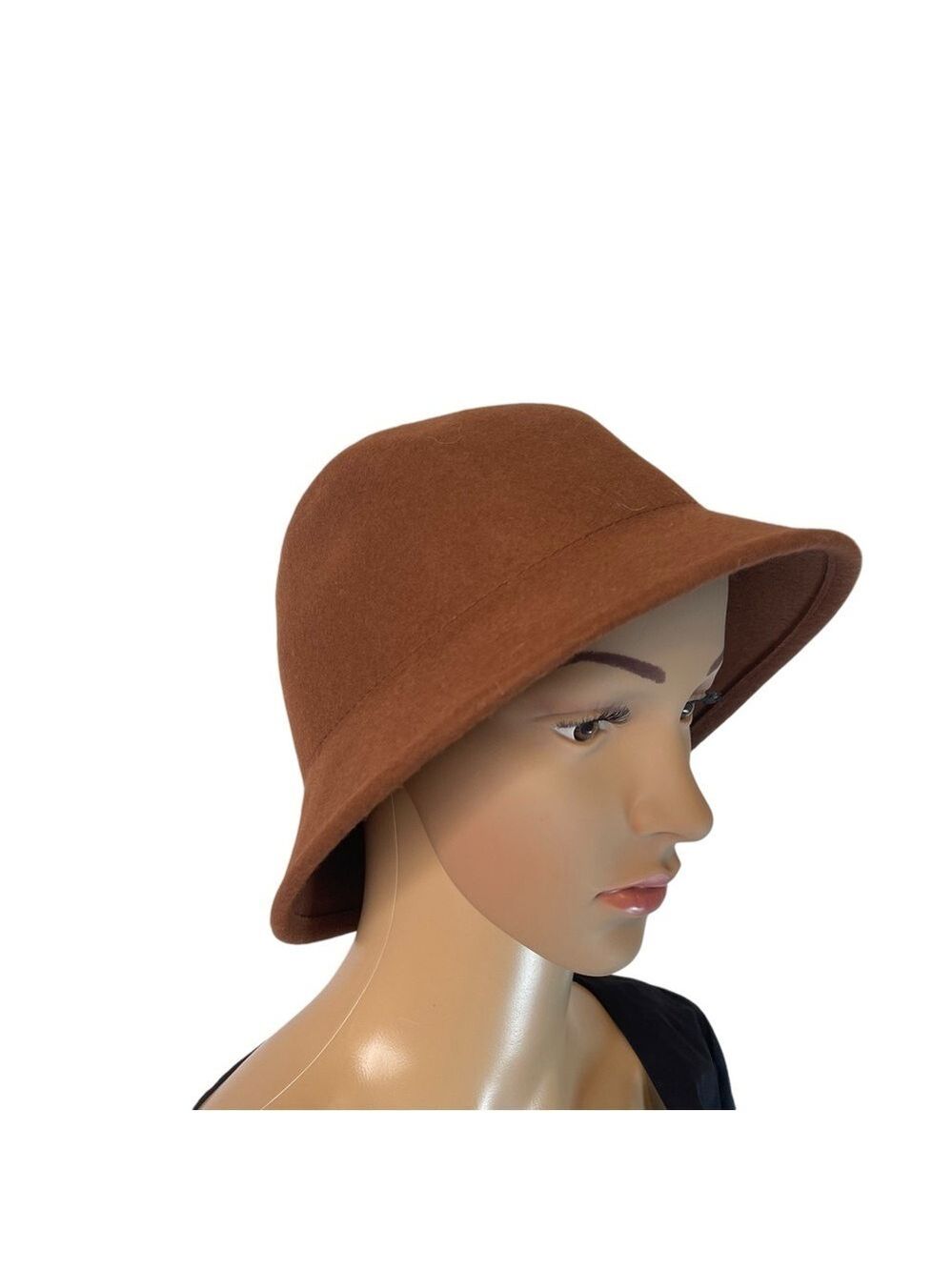Gelso Bianco Brown Wool Wide Brim Hat OS 100% Wool Wintercore Cottage Luxe